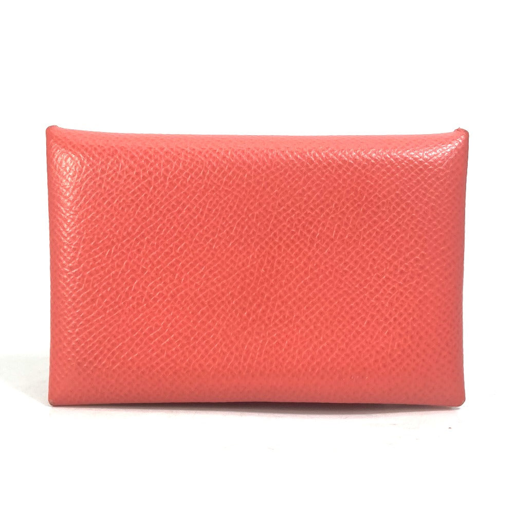 HERMES Card Case Epsom Red type Two fold Calvi Women  d
