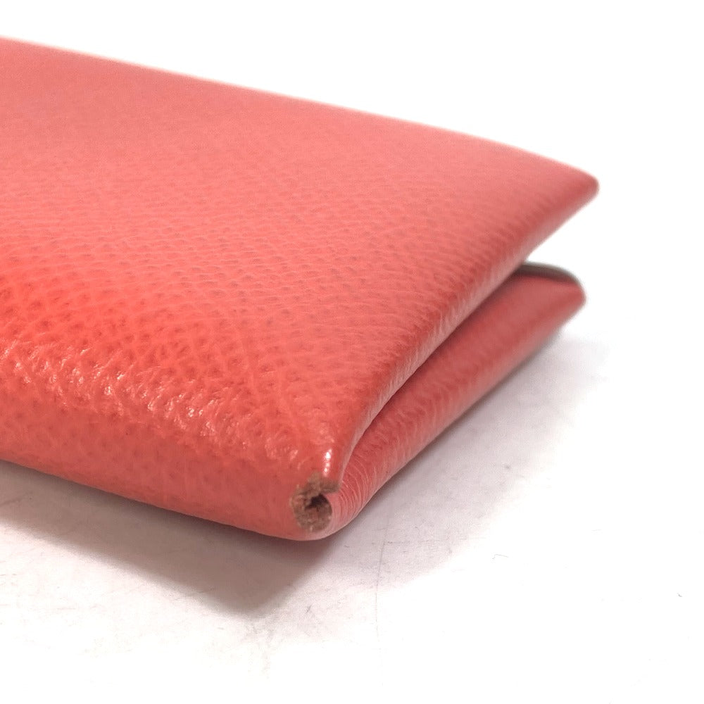 HERMES Card Case Epsom Red type Two fold Calvi Women  d