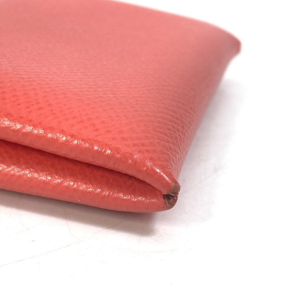 HERMES Card Case Epsom Red type Two fold Calvi Women  d