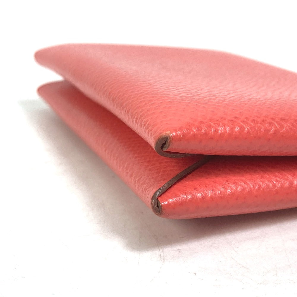 HERMES Card Case Epsom Red type Two fold Calvi Women  d