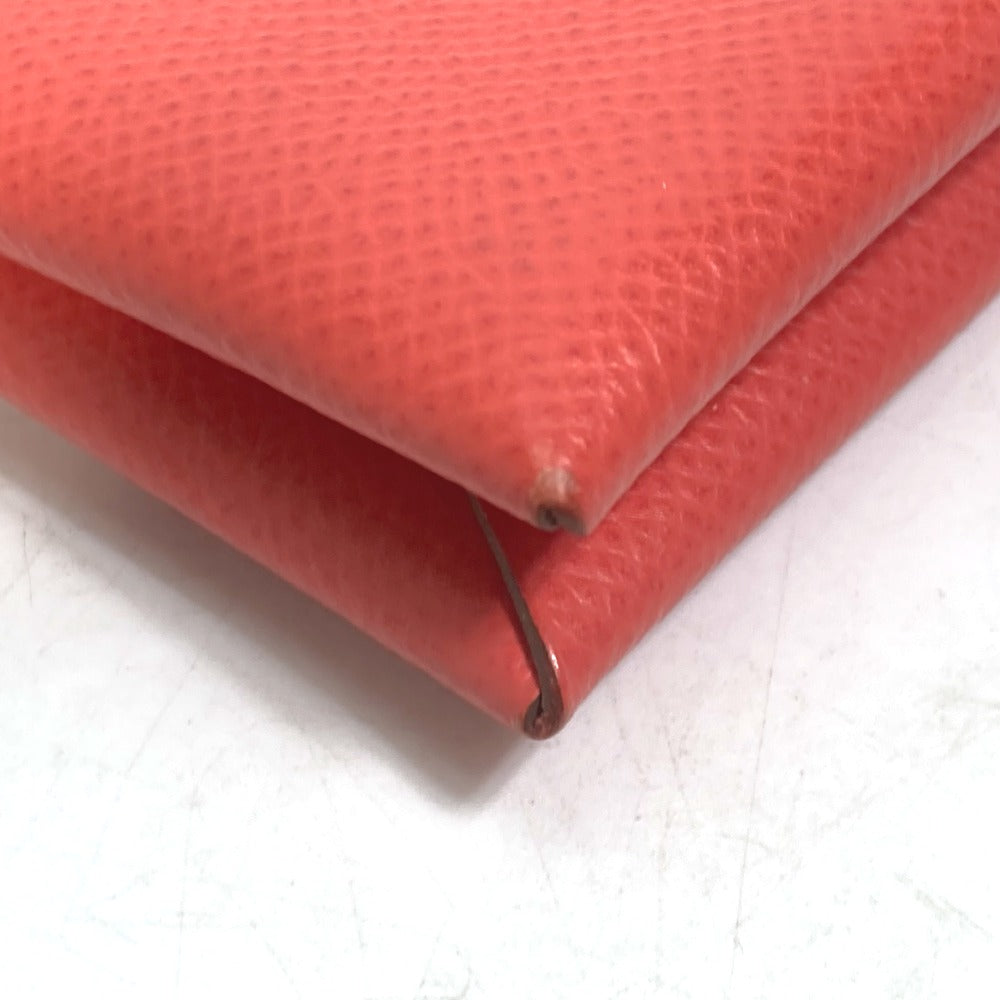 HERMES Card Case Epsom Red type Two fold Calvi Women  d