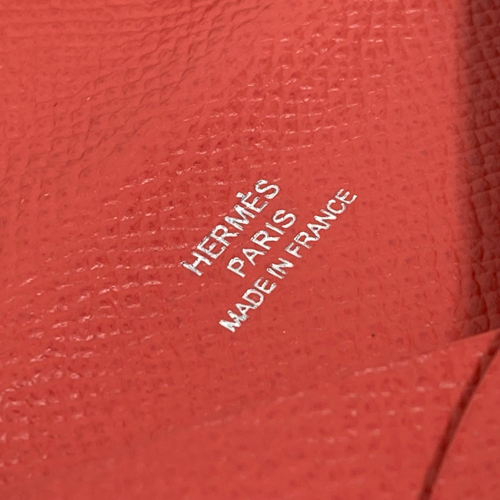 HERMES Card Case Epsom Red type Two fold Calvi Women  d