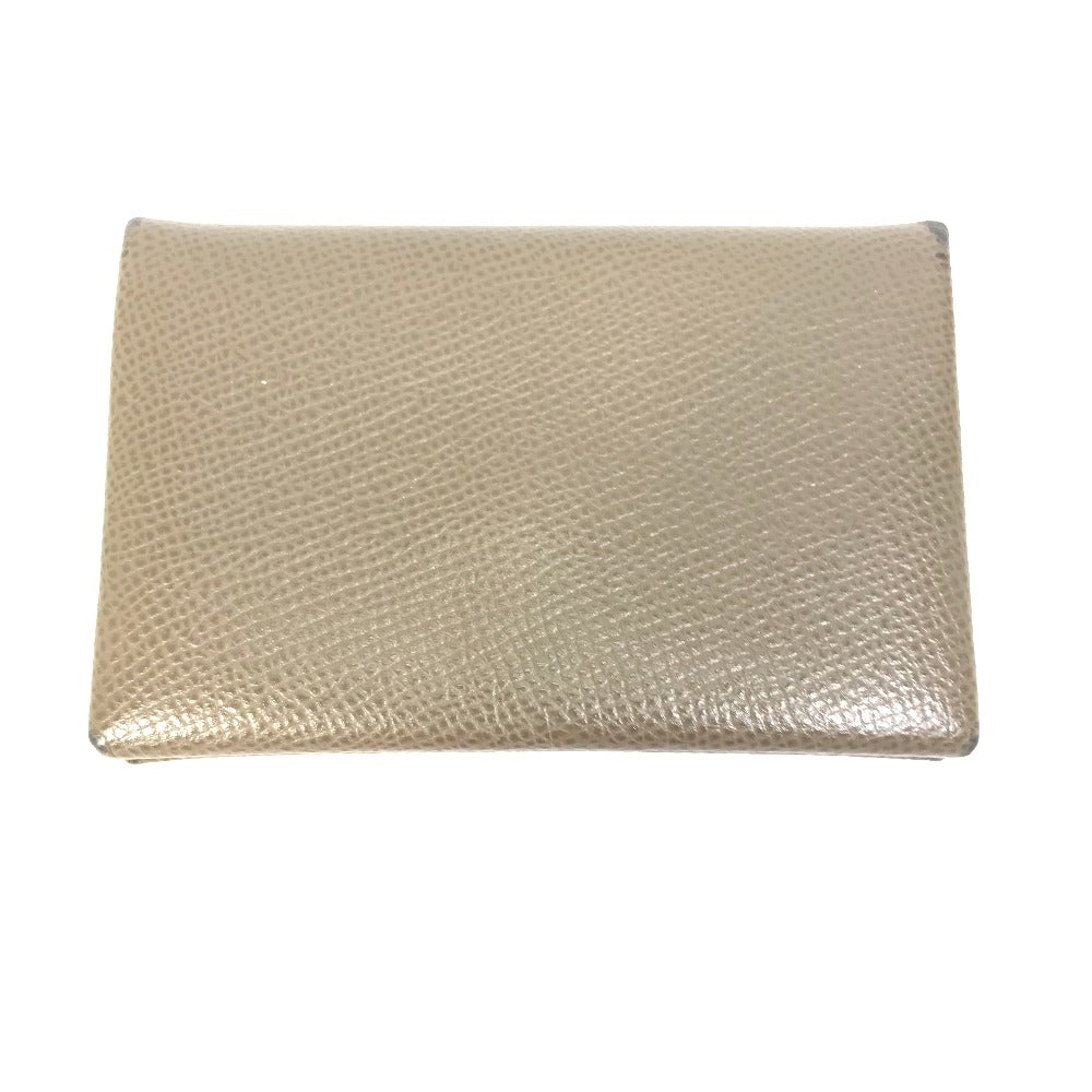 HERMES Card Case Epsom gray Two fold Calvi Women  d