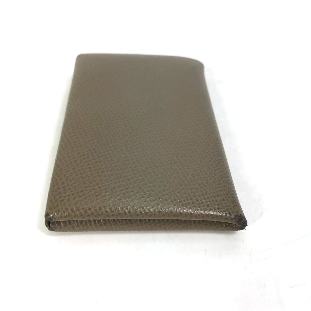 HERMES Card Case Epsom gray Two fold Calvi Women  d