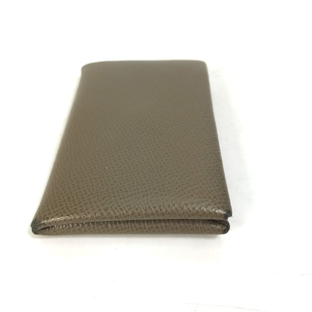 HERMES Card Case Epsom gray Two fold Calvi Women  d