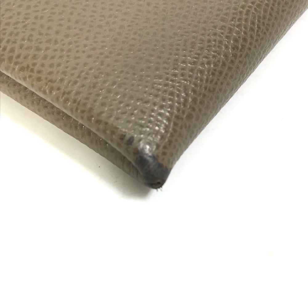 HERMES Card Case Epsom gray Two fold Calvi Women  d