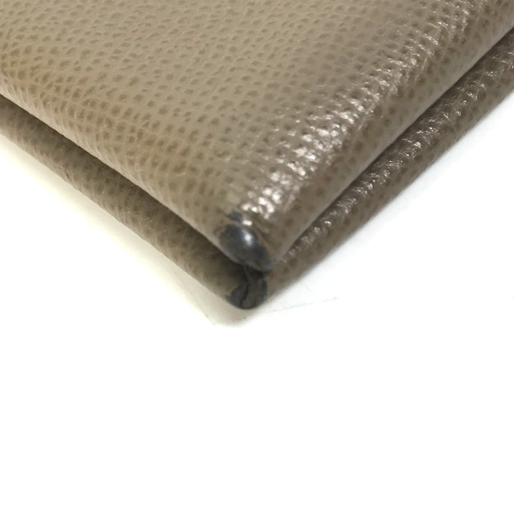 HERMES Card Case Epsom gray Two fold Calvi Women  d