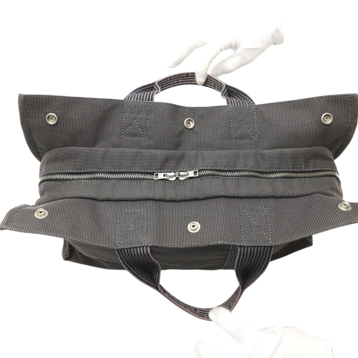 HERMES Tote Bag canvas gray Tote Bag Tote MM Her Line mens(Unisex)  d