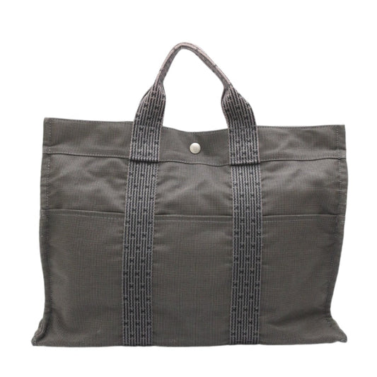 HERMES Tote Bag canvas gray Tote Bag Tote MM Her Line mens(Unisex)  d