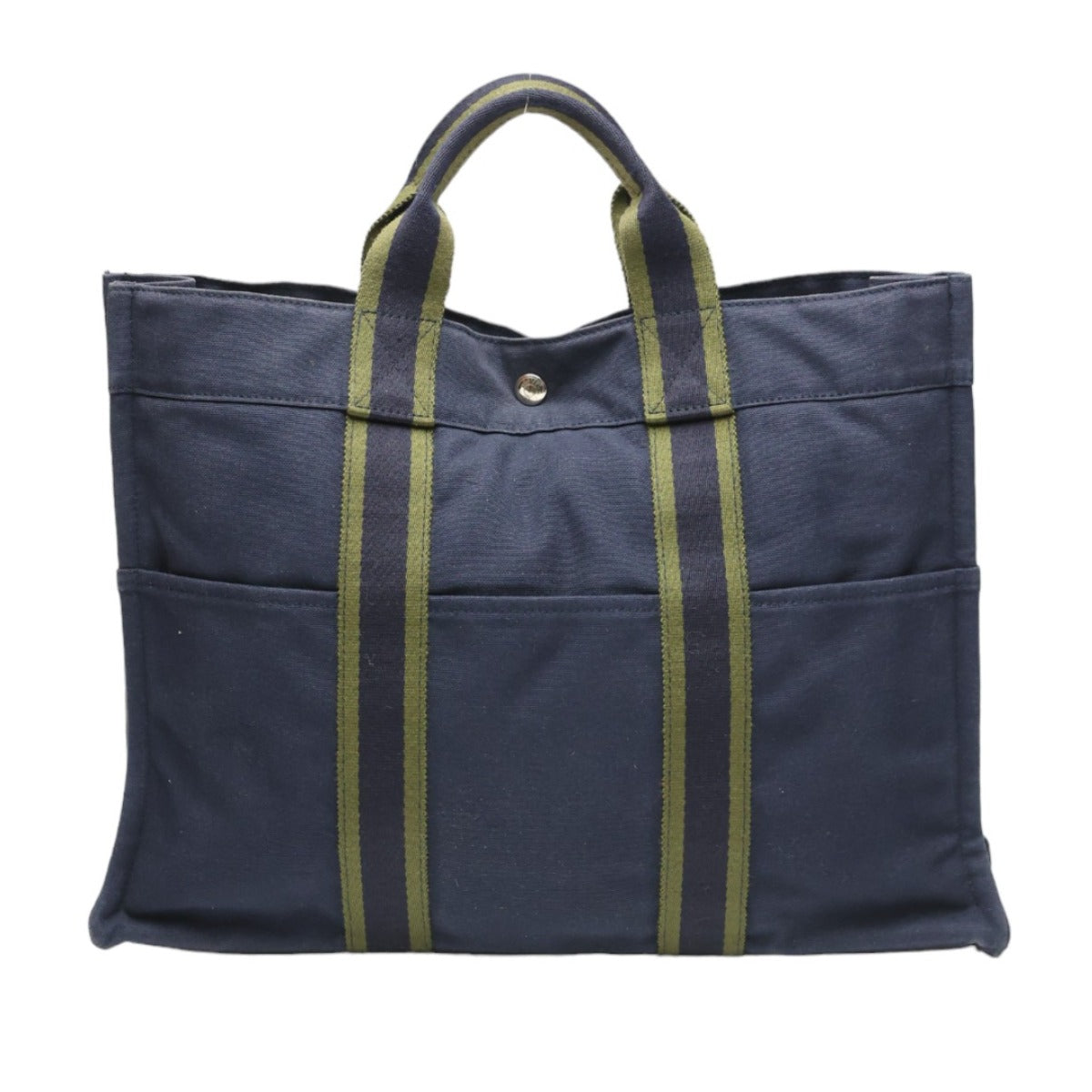 HERMES Tote Bag canvas Navy Tote Bag Fool Toe mens(Unisex)  d