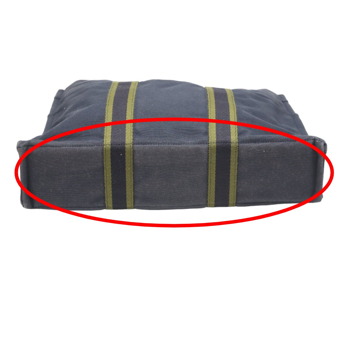HERMES Tote Bag canvas Navy Tote Bag Fool Toe mens(Unisex)  d