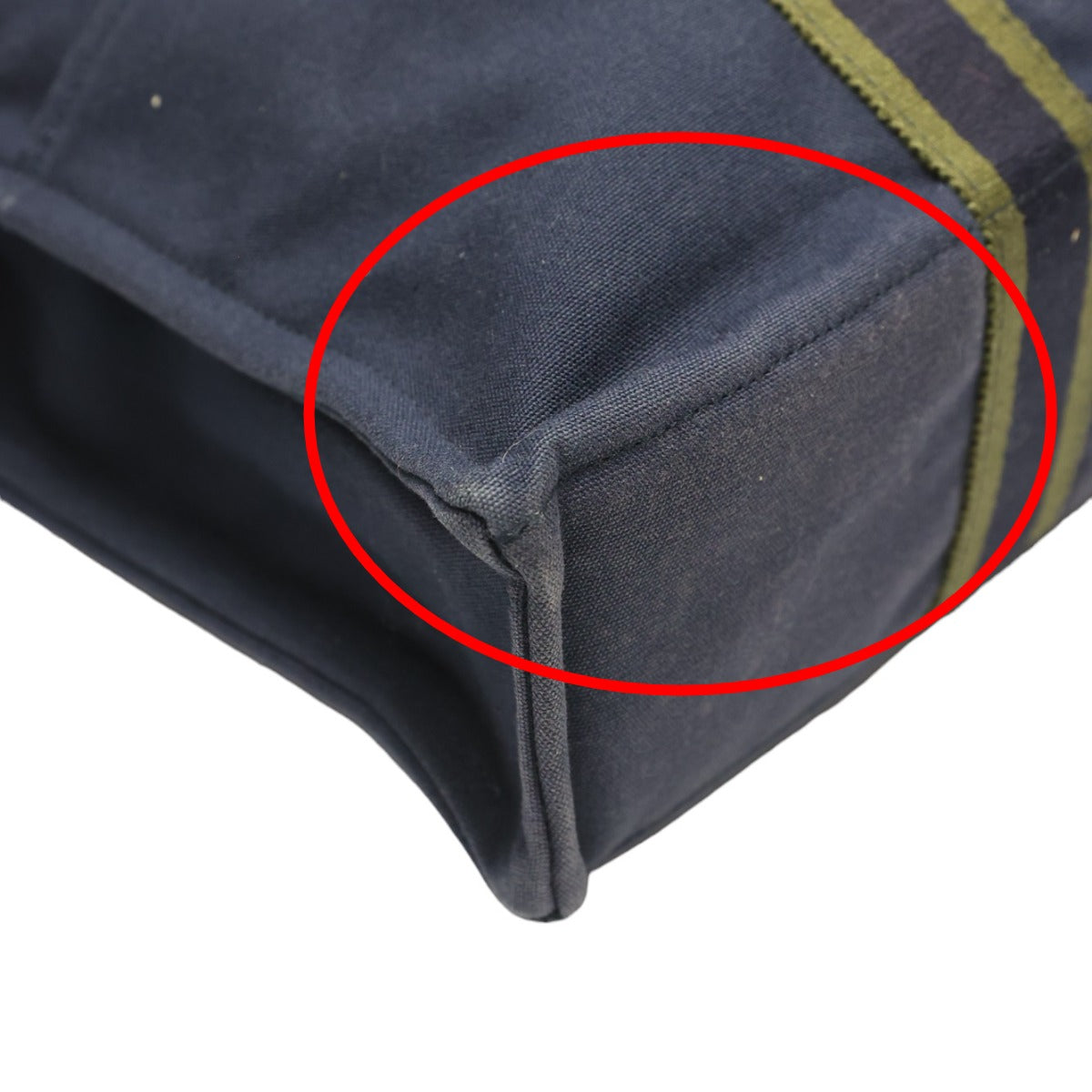 HERMES Tote Bag canvas Navy Tote Bag Fool Toe mens(Unisex)  d
