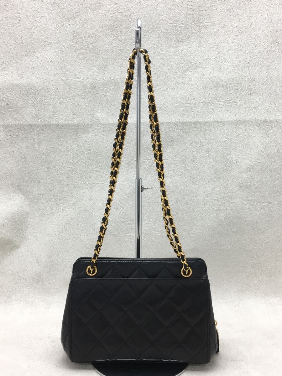 Chanel Matelasse Chain Shoulder Bag Leather Black