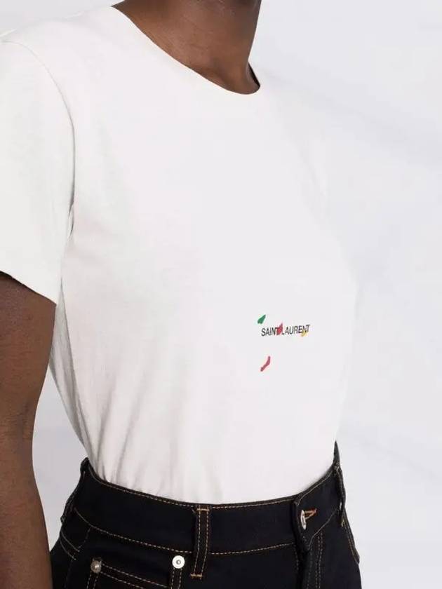 Luxury Saint Laurent Trending 2025 Color Print Short Sleeve T-Shirt Grey