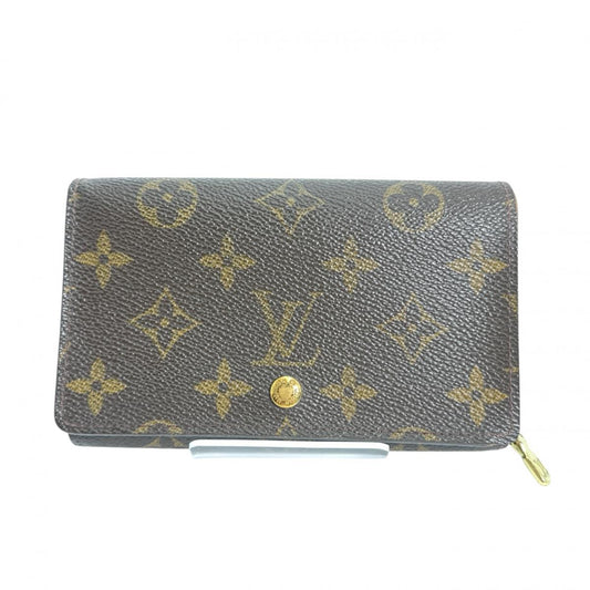 LOUIS VUITTON Bifold Wallet M61730 Monogram canvas Brown L-shaped fastener Monogram Porto Monevier Tresor unisex(Unisex)