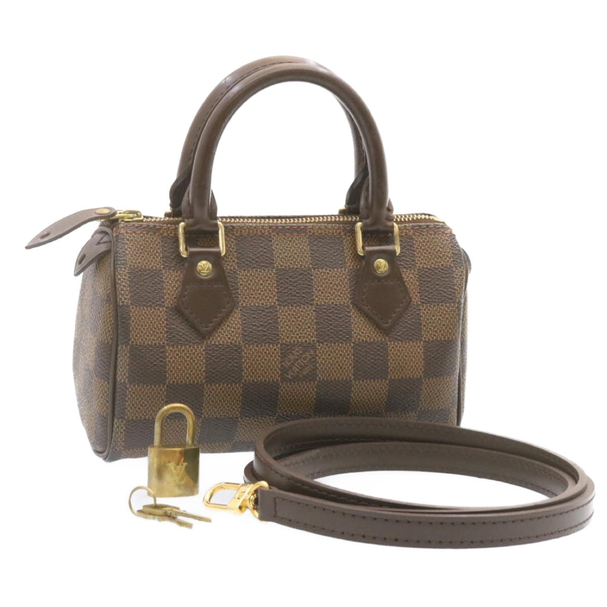 Louis Vuitton Damier Ebene Mini Speedy Hand Bag SP Order LV Auth 23260A