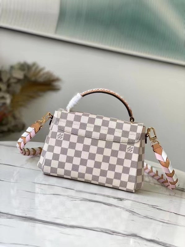 Top Quality Croisette Damier Azur Canvas Pink For Women, WoHandbag, Shoulder And Crossbody Bags 9.8in/25cm Top Quality N50053