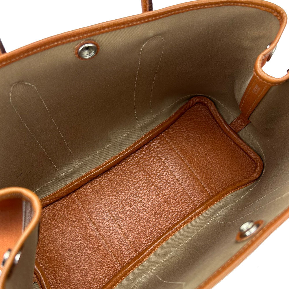HERMES Tote Bag Canvas, Leather Orange Garden party TPM Women  d