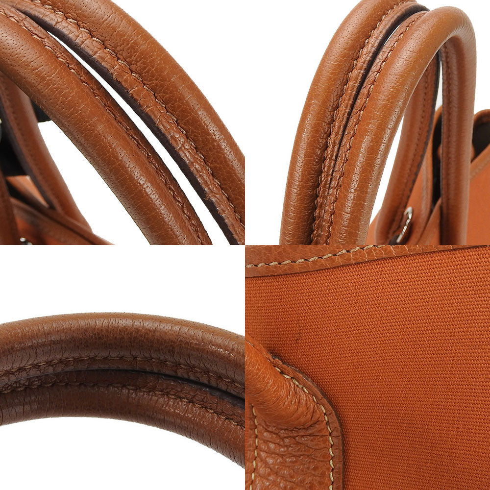 HERMES Tote Bag Canvas, Leather Orange Garden party TPM Women  d