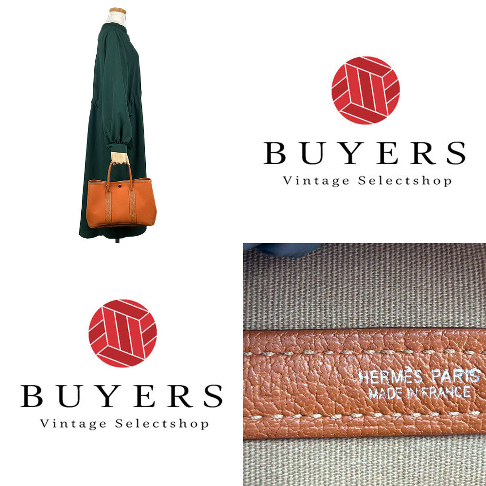 HERMES Tote Bag Canvas, Leather Orange Garden party TPM Women  d