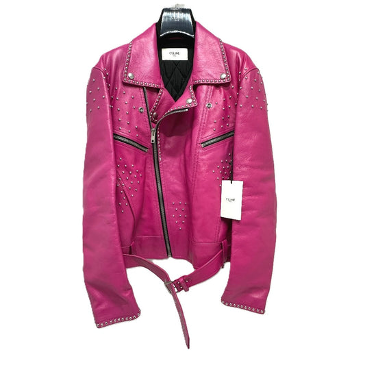 CELINE Jacket 29AJC756Q leather pink Edith Slimane Custom Order mens 48