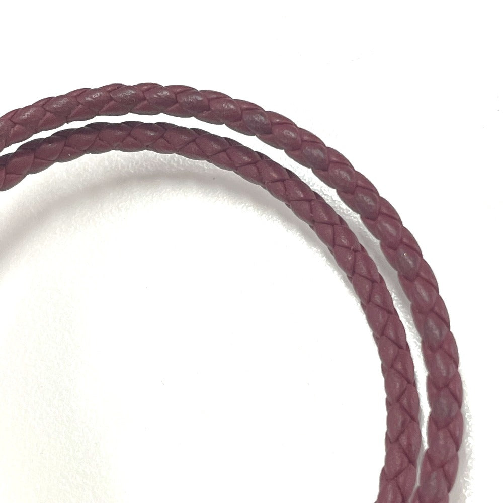 HERMES bracelet leather Red brown HMetal Braid Truni Tresse unisex(Unisex)  d