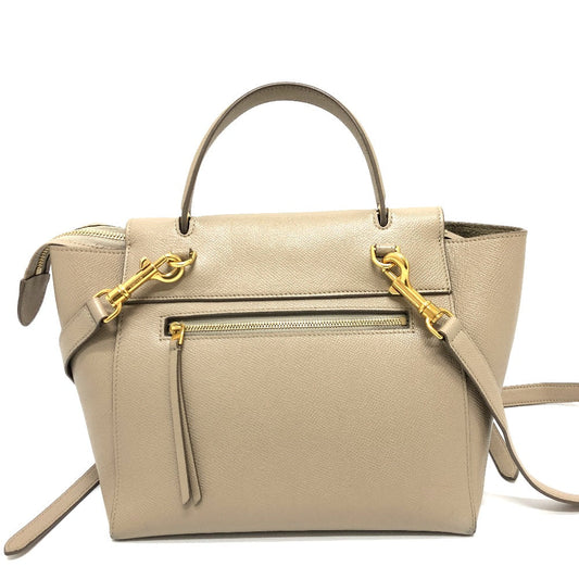 CELINE Handbag 189153 leather beige 2WAY handbag Women