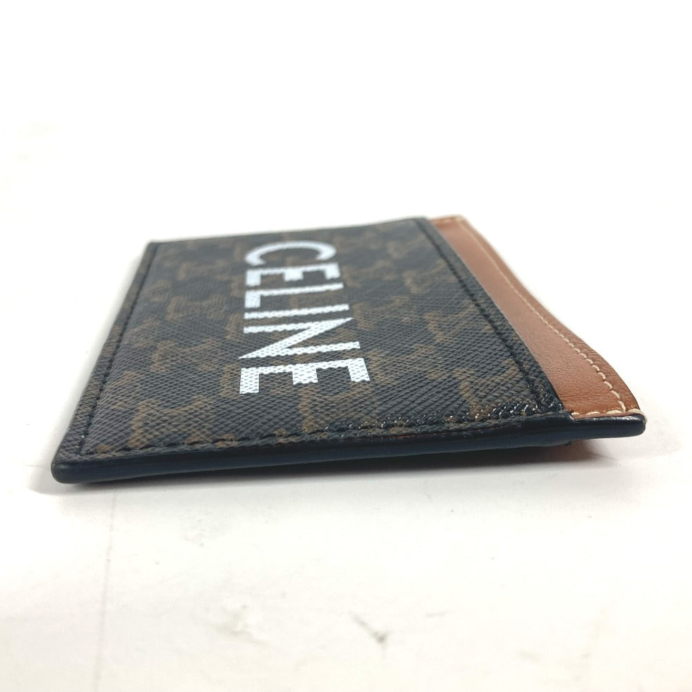 CELINE Card Case canvas Brown logo triomphe