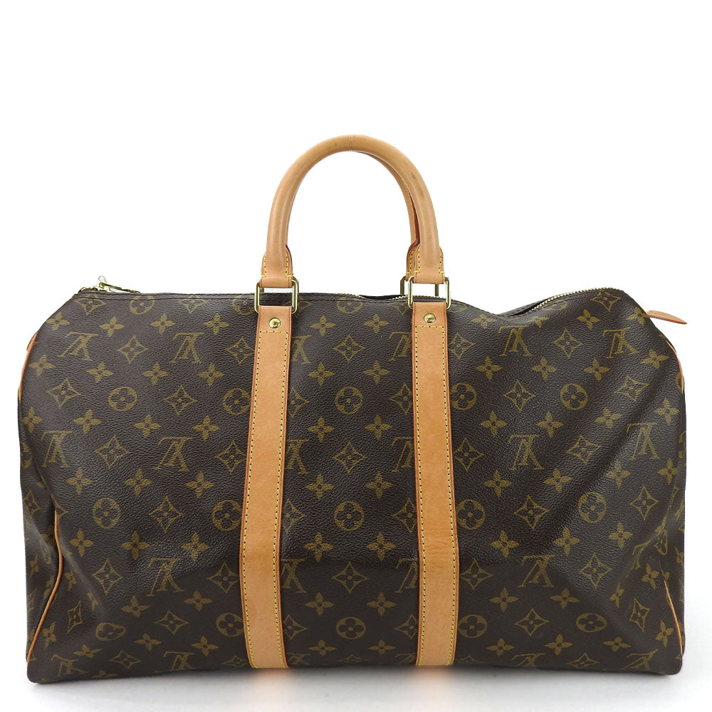 LOUIS VUITTON Boston Duffel bag M41428 Monogram, Tanned Leather Brown Keepall 45 unisex(Unisex)  d