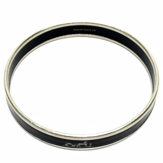 HERMES Bangle metal black Fan Curryche Emaille PM Women  d
