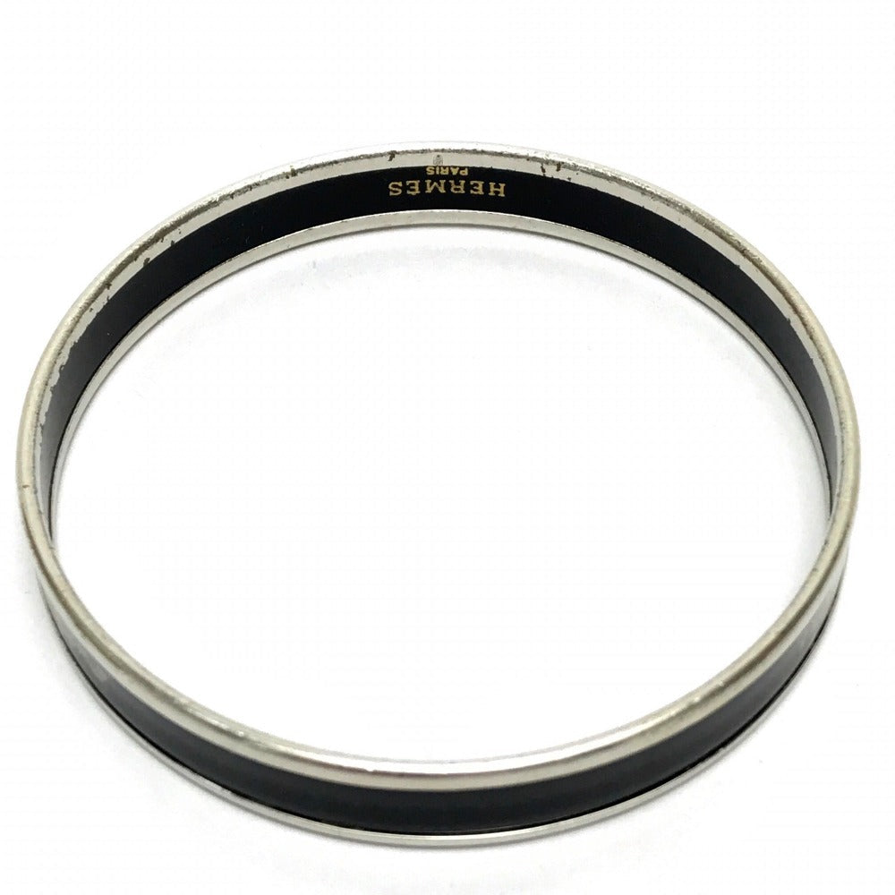 HERMES Bangle metal black Fan Curryche Emaille PM Women  d