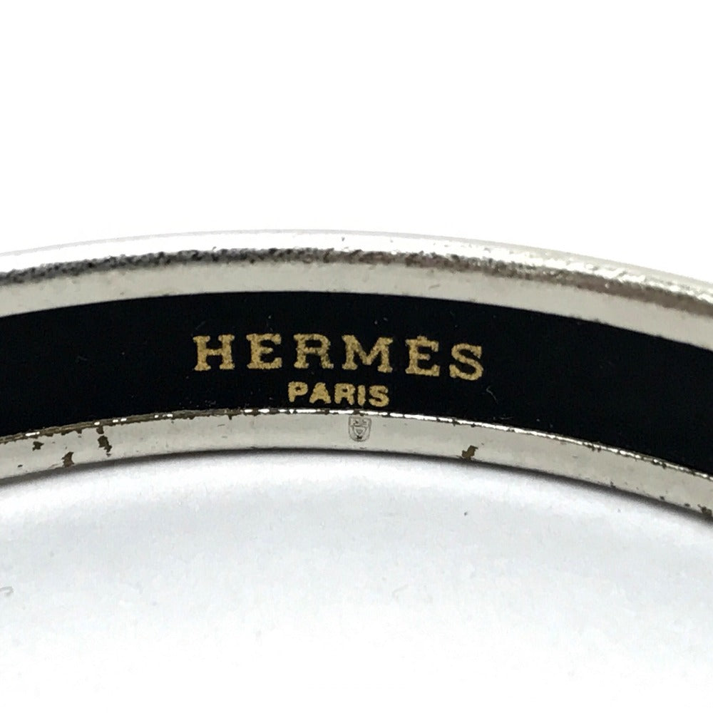 HERMES Bangle metal black Fan Curryche Emaille PM Women  d