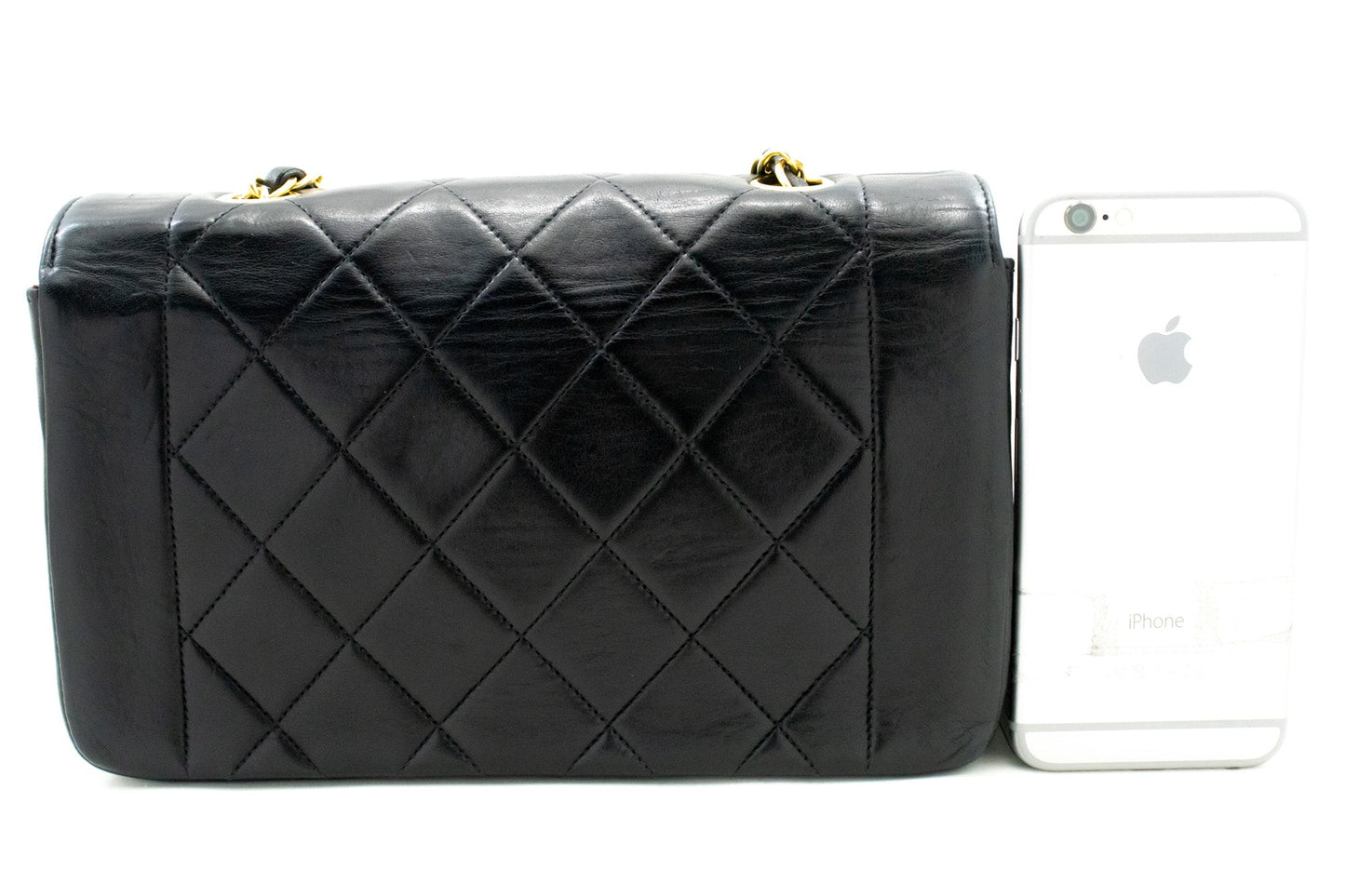 CHANEL Diana Flap Chain Shoulder Bag Black Quilted Lambskin Purse