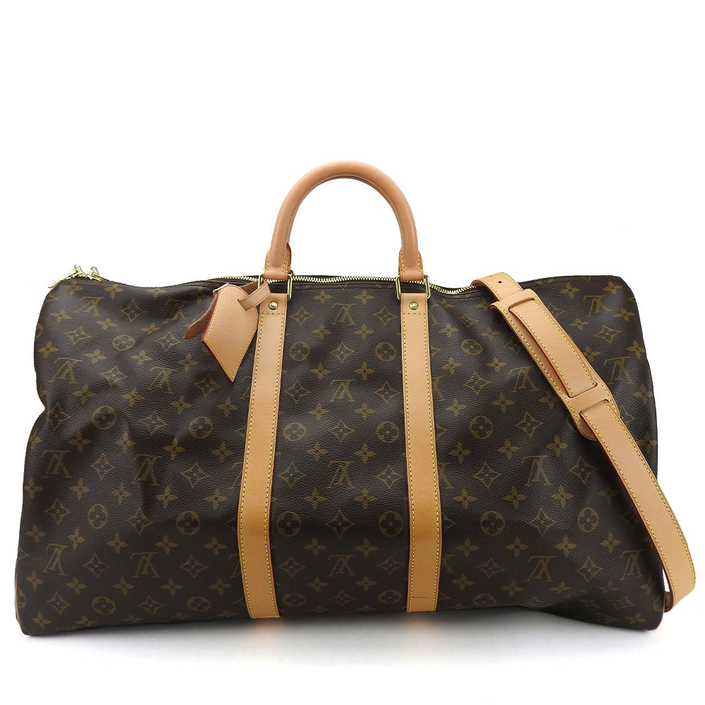 LOUIS VUITTON Boston Duffel bag M41414 Monogram Brown Keepall 55 bandouliere