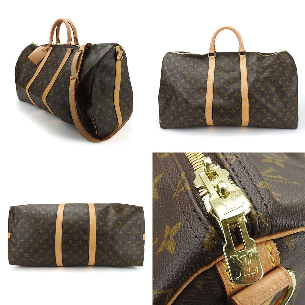 LOUIS VUITTON Boston Duffel bag M41414 Monogram Brown Keepall 55 bandouliere