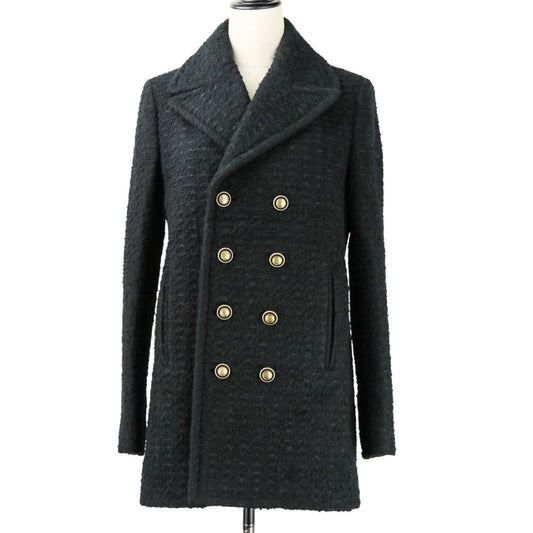 Saint Laurent Paris Double-Breasted Tweed Coat