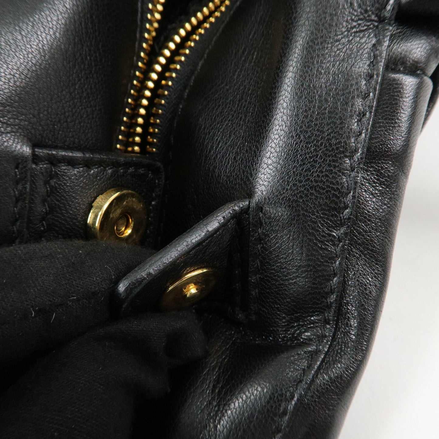 PRADA Nappa Leather Ribbon Tote Bag Hand Bag NERO Black BN1601  d