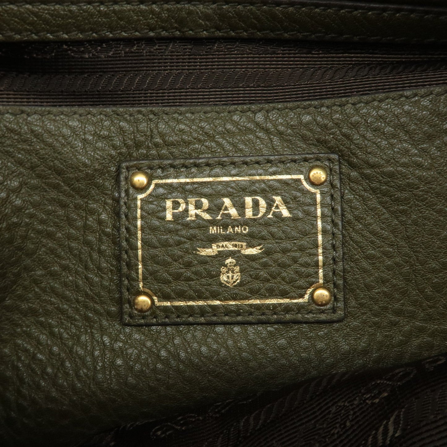 PRADA Leather 2Way Bag Hand Bag Shoulder Bag Khaki BL0805  d
