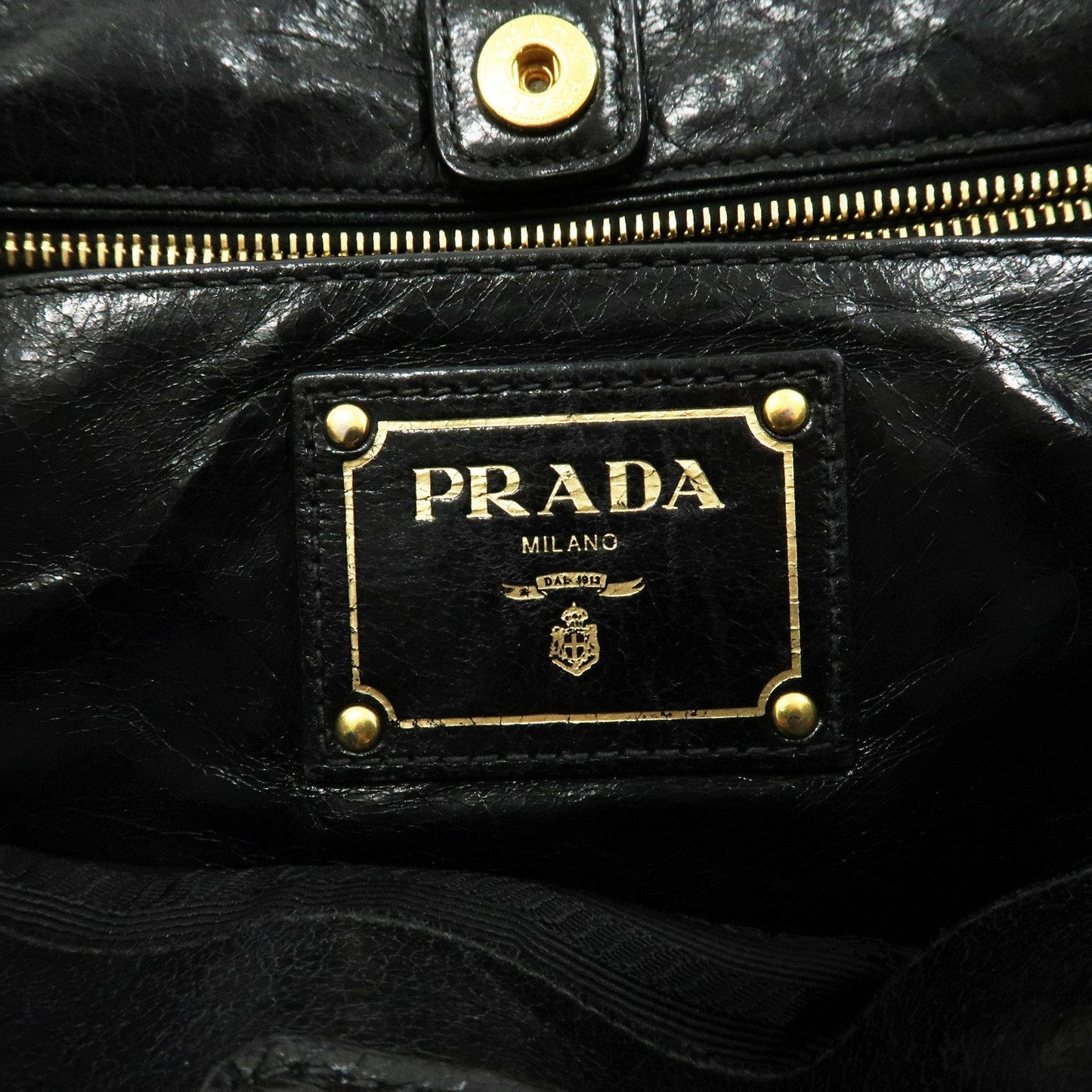 PRADA Leather 2Way Hand Bag Shoulder Bag Black BN2324  d