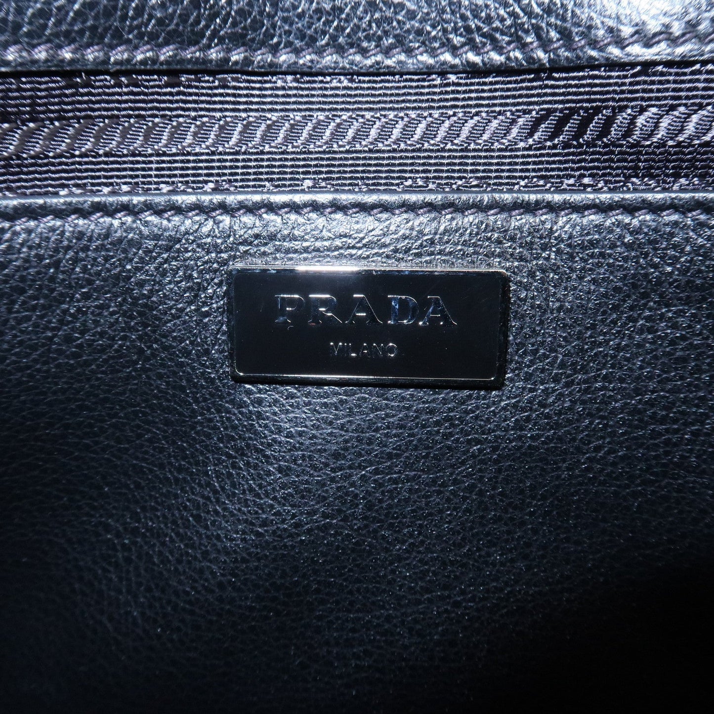 PRADA Unborn Calf Suede Leather 2Way Hand Bag Blue Black 1BA025  d