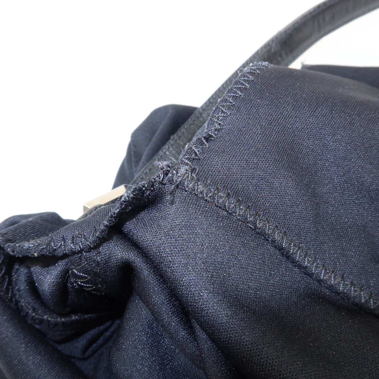 FENDI Mamma Baguette Nylon Jersey Leather Shoulder Bag Black  d