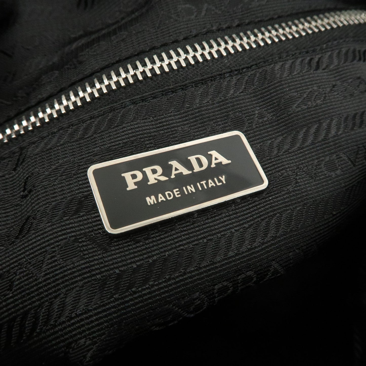 PRADA Leather Boston Bag Shoulder Bag Gray Silver Hardware  d