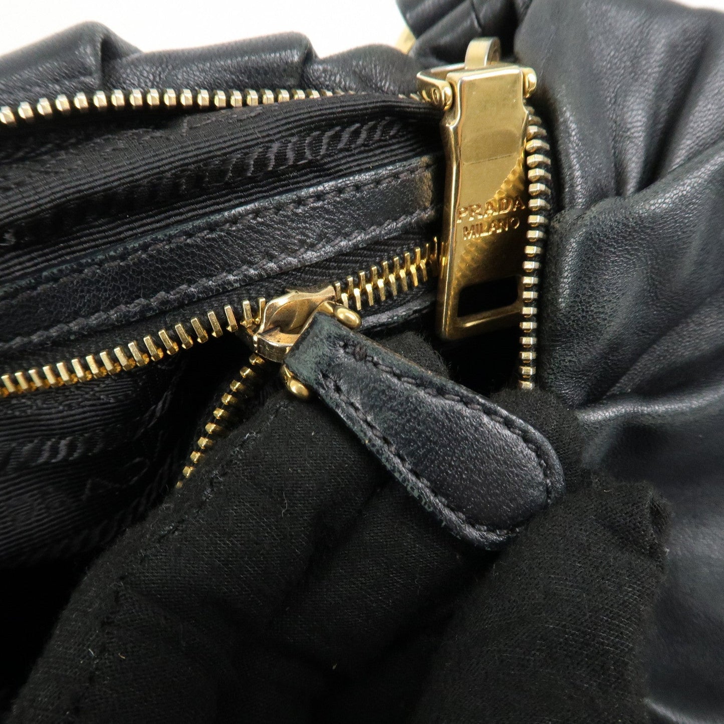 PRADA Leather 2Way Hand Bag Shoulder Bag Black BN2324  d