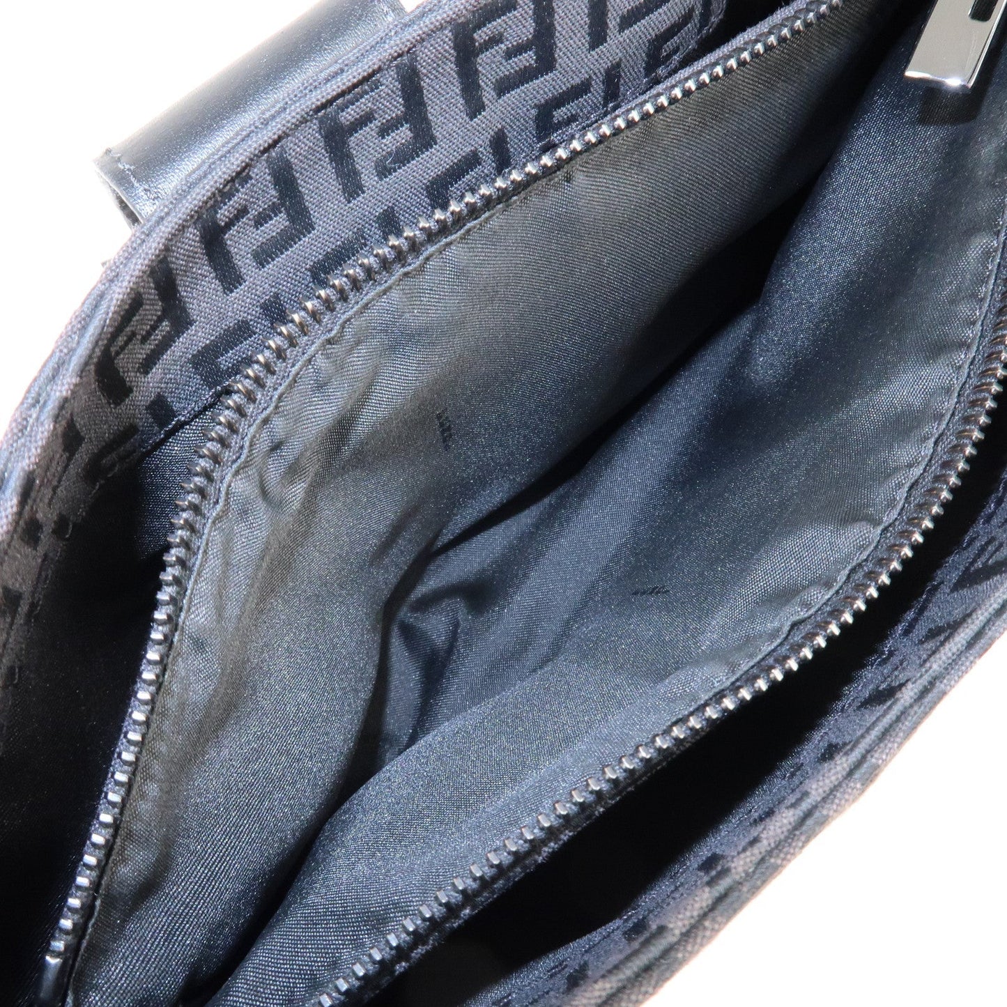 FENDI Zucchino Canvas Leather Shoulder Bag Brown Black 8BR036  d