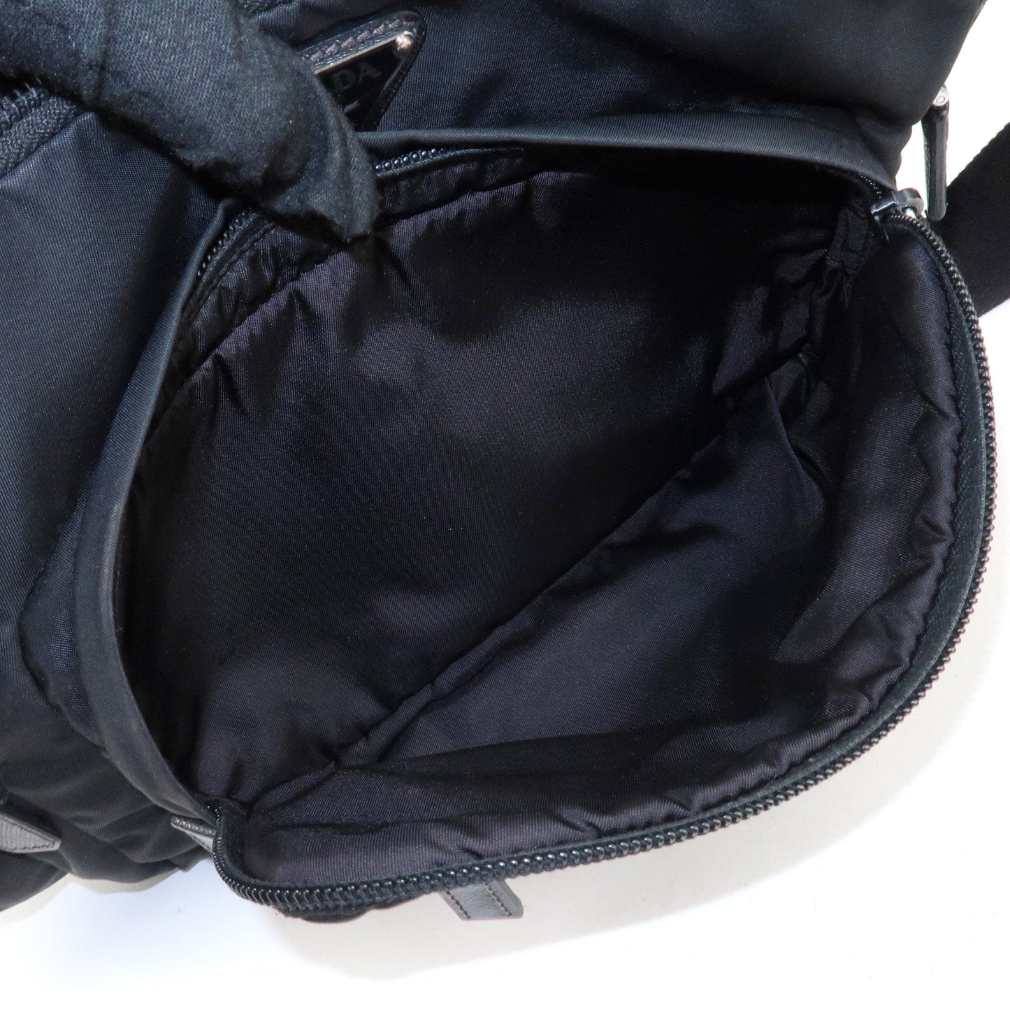 PRADA Logo Nylon Leather Waist Bag Crossbody Bag Black  d