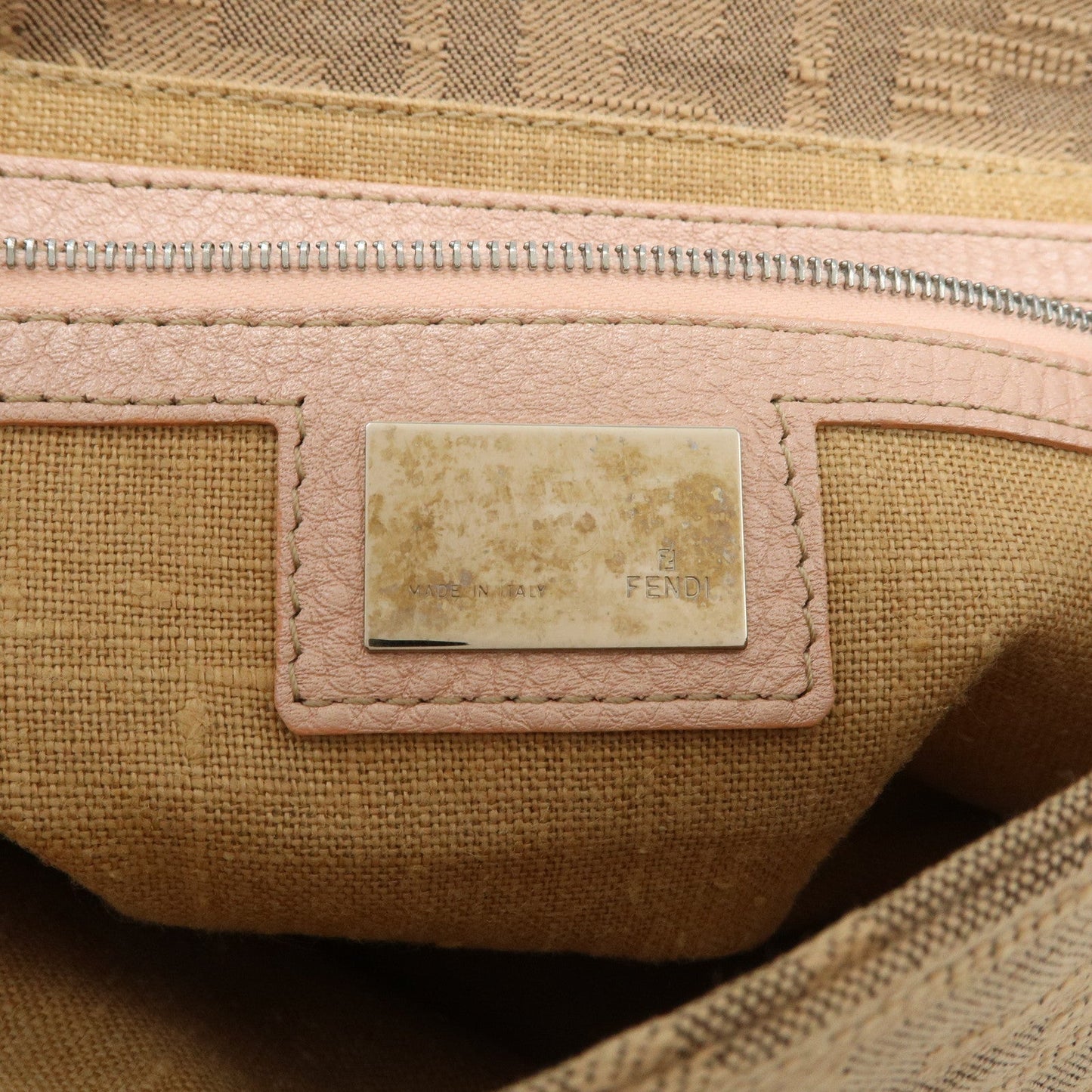 FENDI Zucca Selleria Leather Mini Linda Hand Bag Pink 8BR486  d
