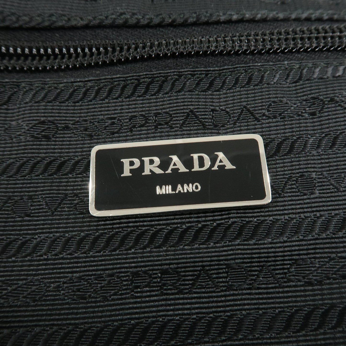 PRADA Logo Nylon Leather Back Pack Ruck Sack NERO Black BZ2811  d