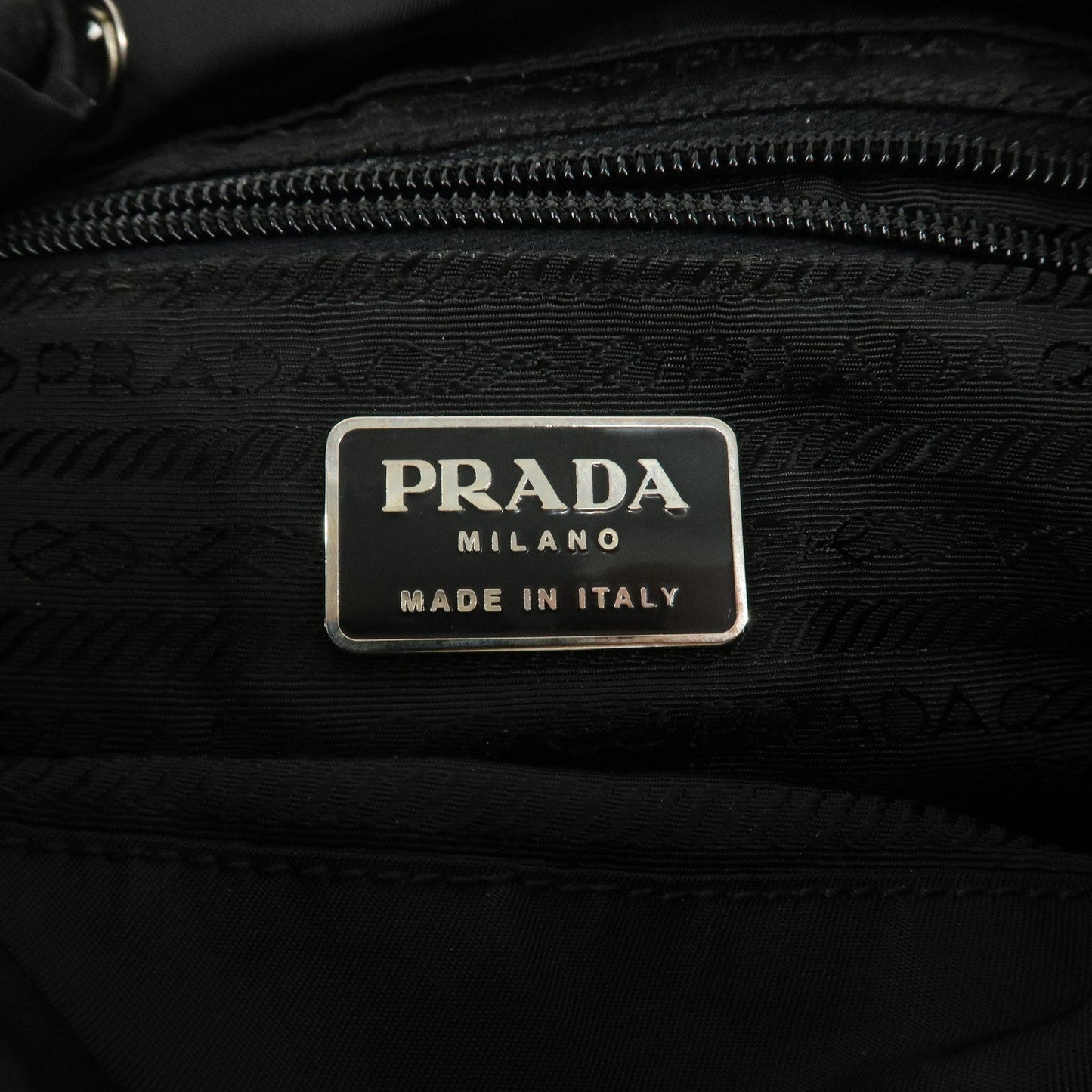 PRADA Triangle Logo Nylon Leather Back Pack Black B5885  d