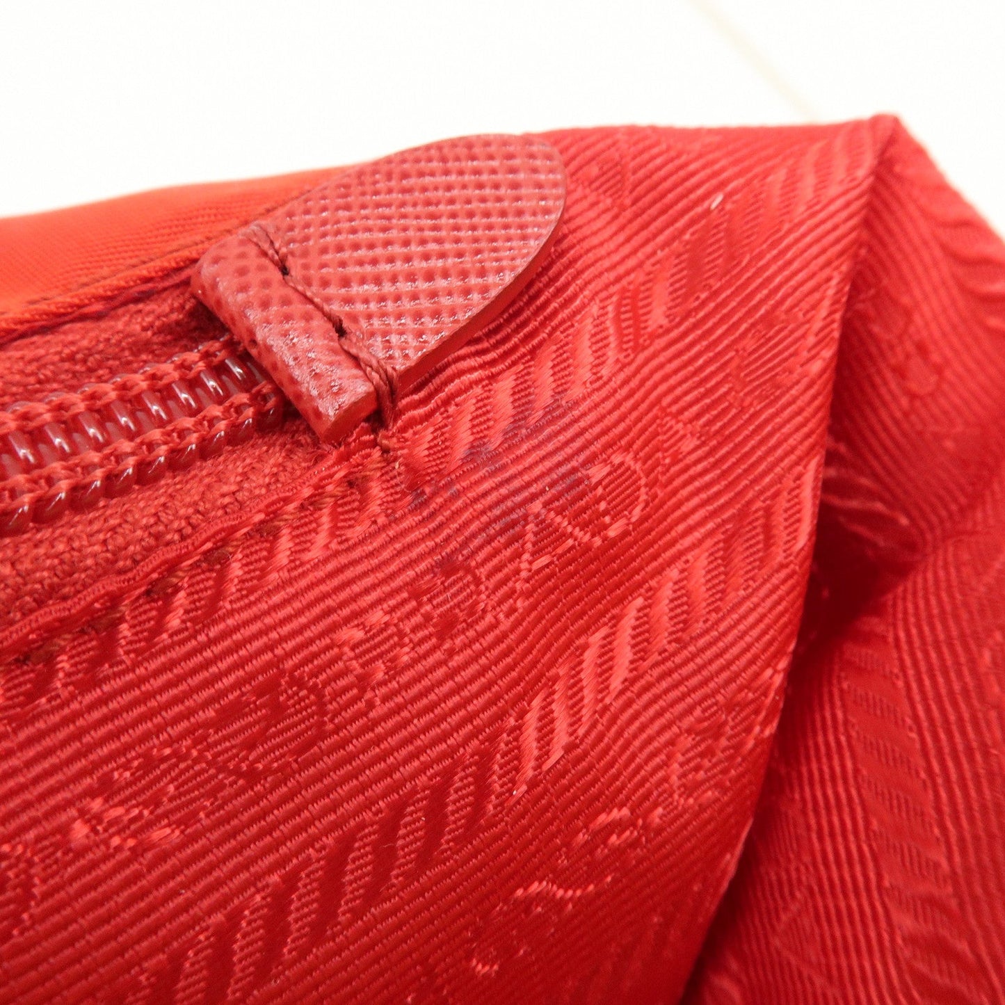 PRADA Nylon Leaather Panda Tote Bag Shoudler Bag Red BR4249  d