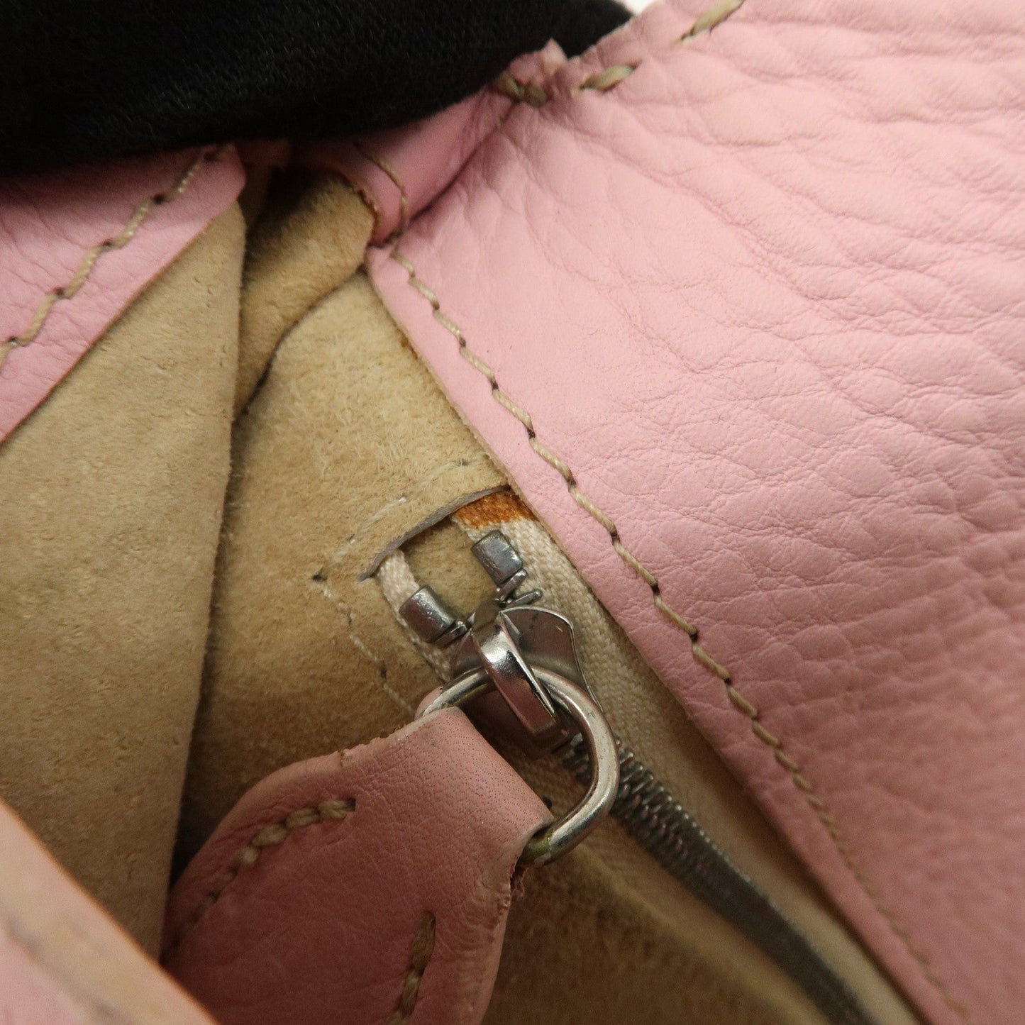 FENDI Selleria Mamma Baguette Leather Shoulder Bag Pink 8BR101  d